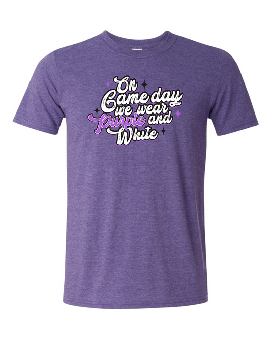 Gamedays Purple and White Softstyle T