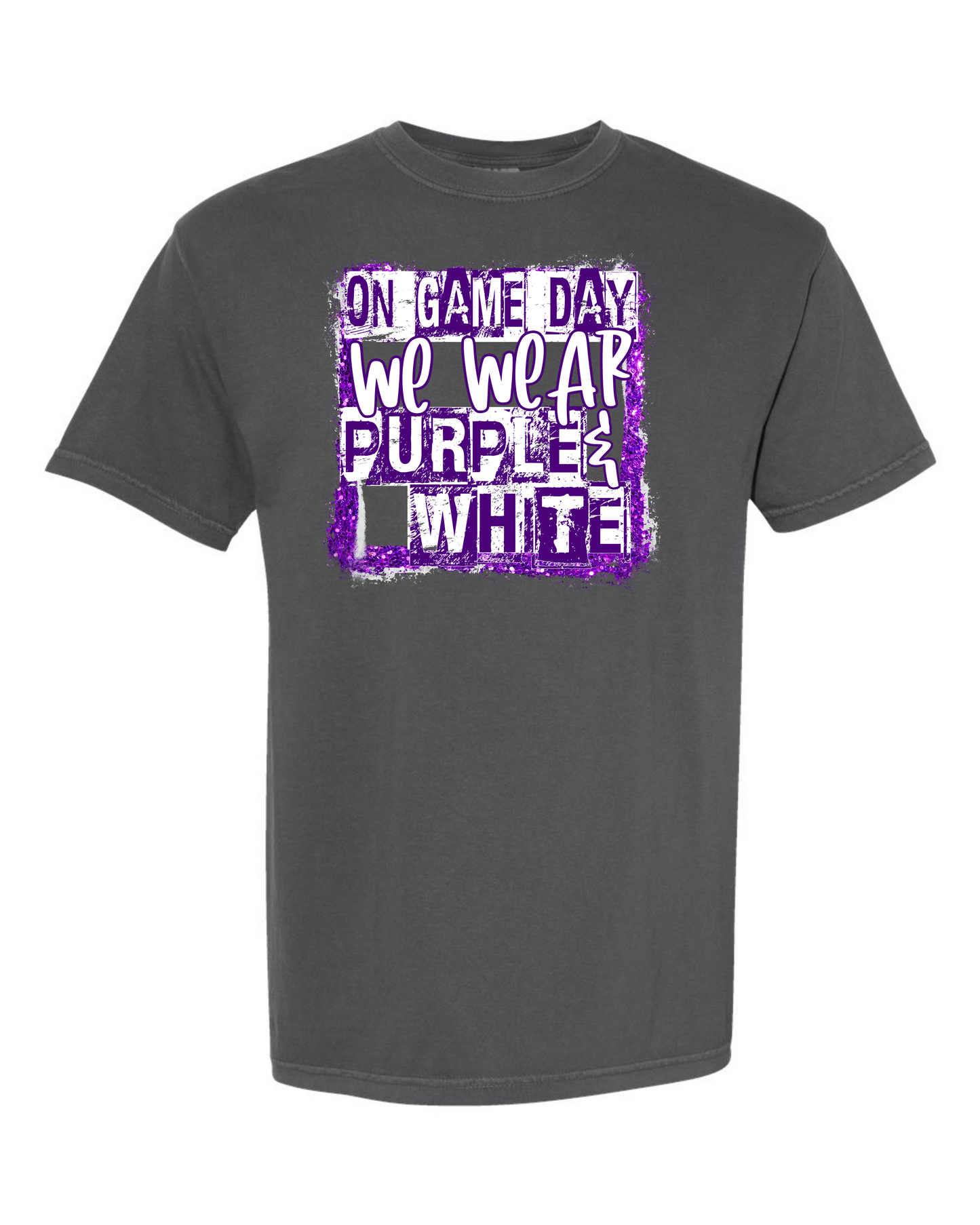 Gamedays Purple and White Block Comfort Colors T