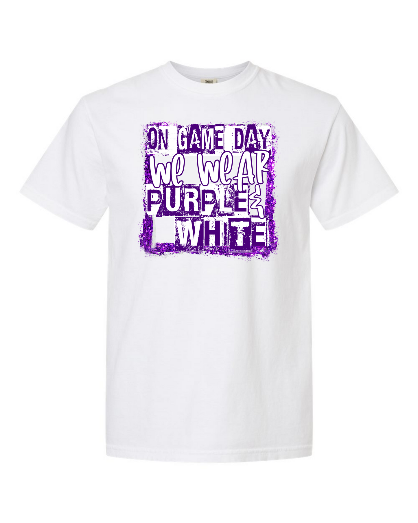 Gamedays Purple and White Block Comfort Colors T